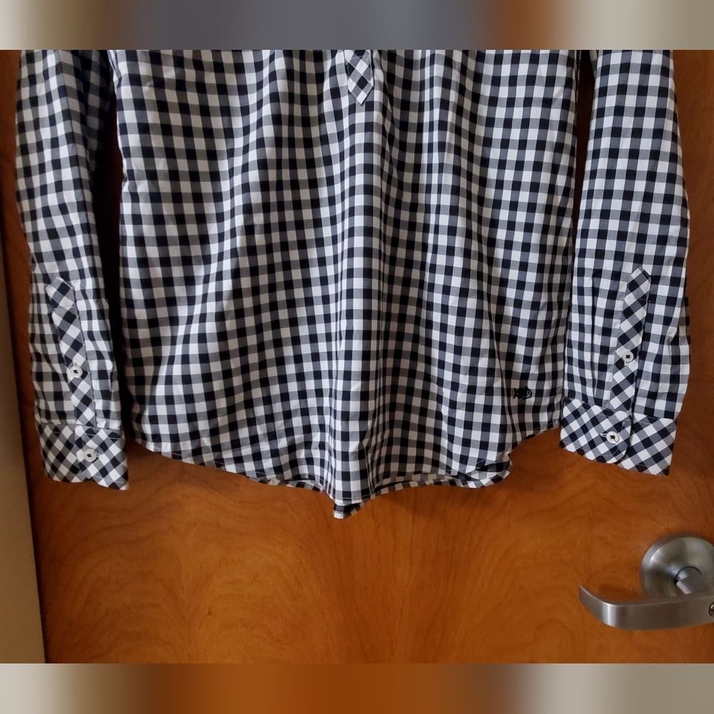 NWT NEW Southern Tide Hadley Womens 1/2 Button Up Shirt Size Small Black White - Picture 3 of 10